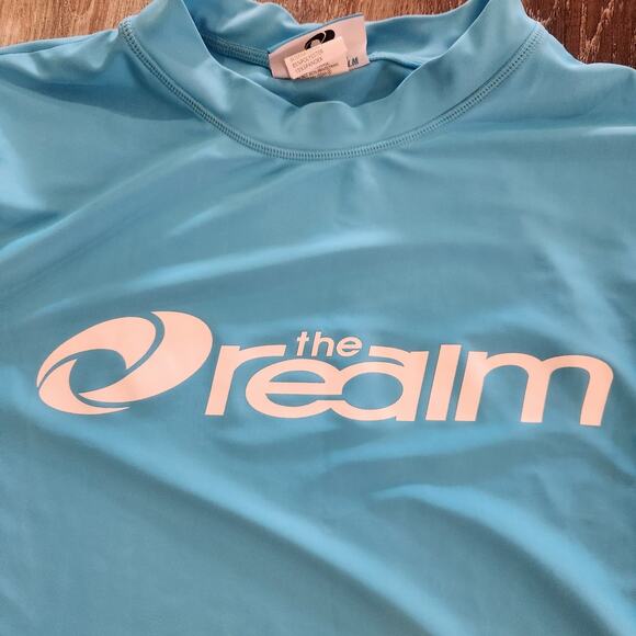 The Realm Swim Tee Shirt Men Size Medium Turquoise Blue Set of 2 Short Sleeve - Picture 4 of 10